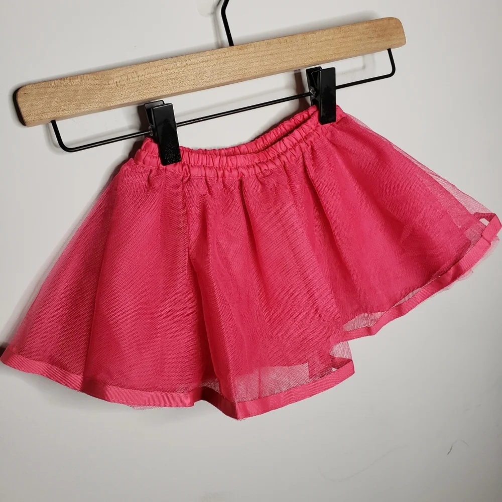 NWT Gymboree 12-18 Months Baby Girl Hot Pink Tulle Ballerina Structured Skirt